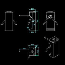 Bramka obrotowa tripod ze stali Safe S703