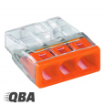Szybkozłącze kablowe QBA - 3 x wcisk - POMARAŃCZOWY